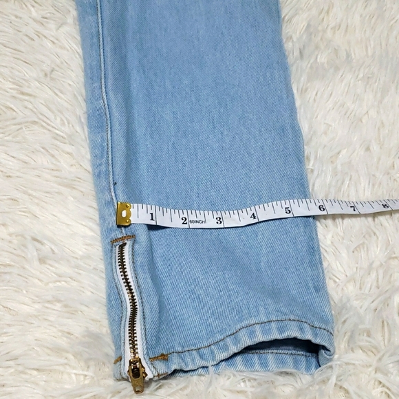 OBJECTS WITHOUT MEANING O-M Boy Boyfriend Boy Zip Cropped Jeans Size 29 - Picture 8 of 10